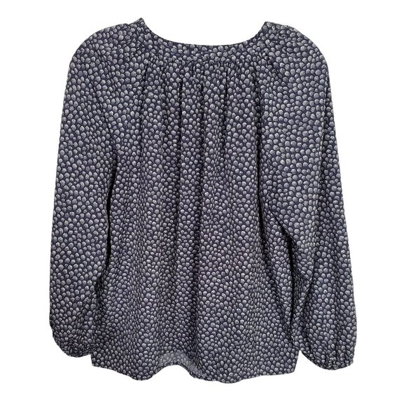 Boden Size 12 12R Blouse Peasant Boho Puff Sleeve Ribbon Tie Keyhole Blouson - Picture 3 of 7